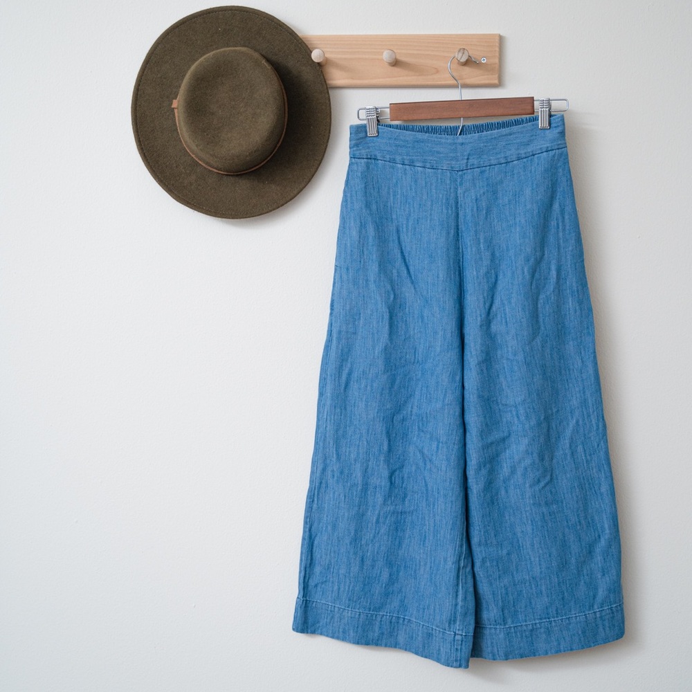 Madewell Chambray Wide Leg Crop